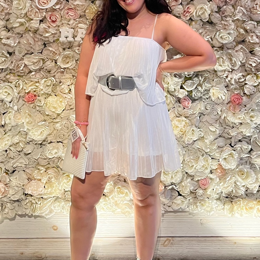 Flowy pleated romper